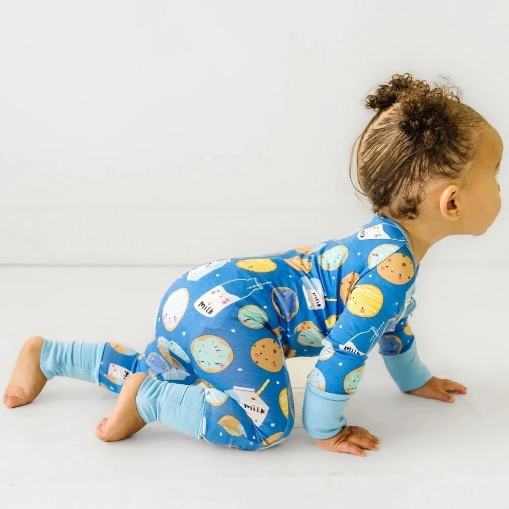 Little Sleepies Blue Milk and Cookies Kids One Piece 2 T
